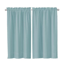 Load image into Gallery viewer, 26&quot; W x 45&quot; L Aegean Rufina Solid Color Cotton Blend Tailored 26&#39;&#39; Cafe Curtain (Set of 2)
