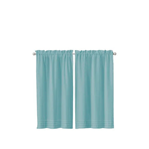 26" W x 45" L Aegean Rufina Solid Color Cotton Blend Tailored 26'' Cafe Curtain (Set of 2)