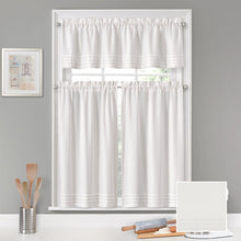 Load image into Gallery viewer, White Rufina Solid Color Cotton Blend Tailored 26&#39;&#39; Cafe Curtain (Set of 2), EC1064
