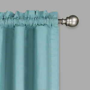 26" W x 45" L Aegean Rufina Solid Color Cotton Blend Tailored 26'' Cafe Curtain (Set of 2)