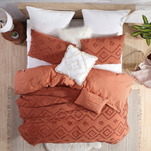 Load image into Gallery viewer, King/Cal King Comforter + 2 Shams + 2 Throw Pillow Rust Rukai Standard Cotton 5 Piece Comforter Set
