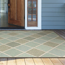Load image into Gallery viewer, Runner Whittier Geometric Green Indoor / Outdoor Area Rug 2770AH
