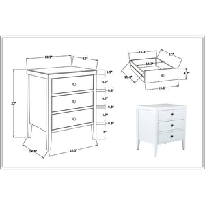 Rushville 23'' Tall 3 - Drawer Nightstand