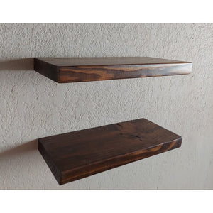 1.5" H x 18" W x 7" D Russo Pine Solid Wood Floating Shelf (Set of 2)