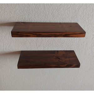 1.5" H x 18" W x 7" D Russo Pine Solid Wood Floating Shelf (Set of 2)