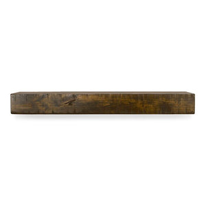 Rustic Real Wood Fireplace Shelf Mantel in Stained/Distressed Dark Finish (5 1/2'' H x 3' W x 9'' D)  #9777
