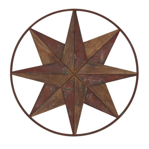 Rustic Round-Framed 8-Point Star Wall Décor 2025