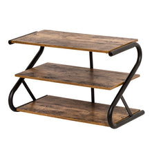 Load image into Gallery viewer, Rustic Z-Frame 3-Level 9 Pair Shoe Rack MRM3637
