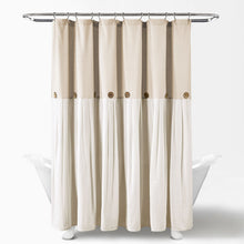 Load image into Gallery viewer, 72&quot; W x 78&quot; L Beige/White Ruya Single Shower Curtain
