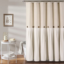 Load image into Gallery viewer, 72&quot; W x 78&quot; L Beige/White Ruya Single Shower Curtain
