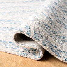 Load image into Gallery viewer, Ryleigh Abstract Handmade Tufted Area Rug in Ivory/Blue, Square 5&#39;
