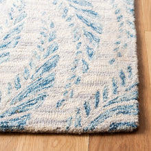 Load image into Gallery viewer, Ryleigh Abstract Handmade Tufted Area Rug in Ivory/Blue, Square 5&#39;
