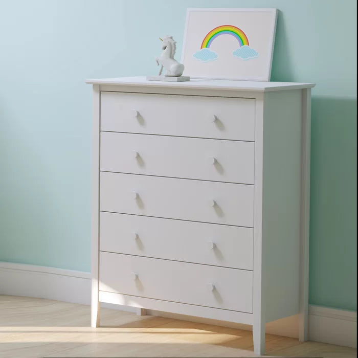 White Ryley 36'' Wide 5 - Drawer Chest