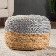 Load image into Gallery viewer, Saba Oliana Light Gray &amp; Beige Pouf

