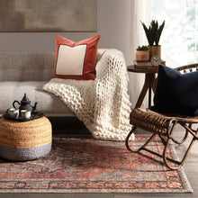 Load image into Gallery viewer, Saba Oliana Light Gray &amp; Beige Pouf
