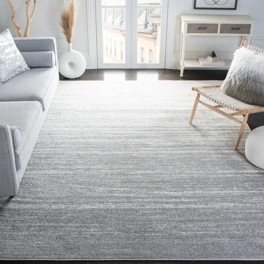 SAFAVIEH Adirondack Vera Modern Ombre Distressed Stripe Area Rug - 4' x 6' - Light Grey/Grey