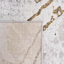 Load image into Gallery viewer, SAFAVIEH Amelia Fietje Modern Abstract Distressed Rug - 2&#39; x 20&#39; Runner - Grey/Gold

