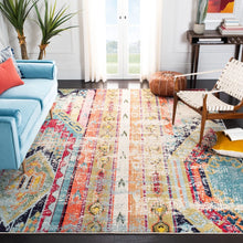 Load image into Gallery viewer, SAFAVIEH Madison Kasimira Abstract Boho Distressed Rug - 10&#39; x 10&#39; Square - Blue/Orange
