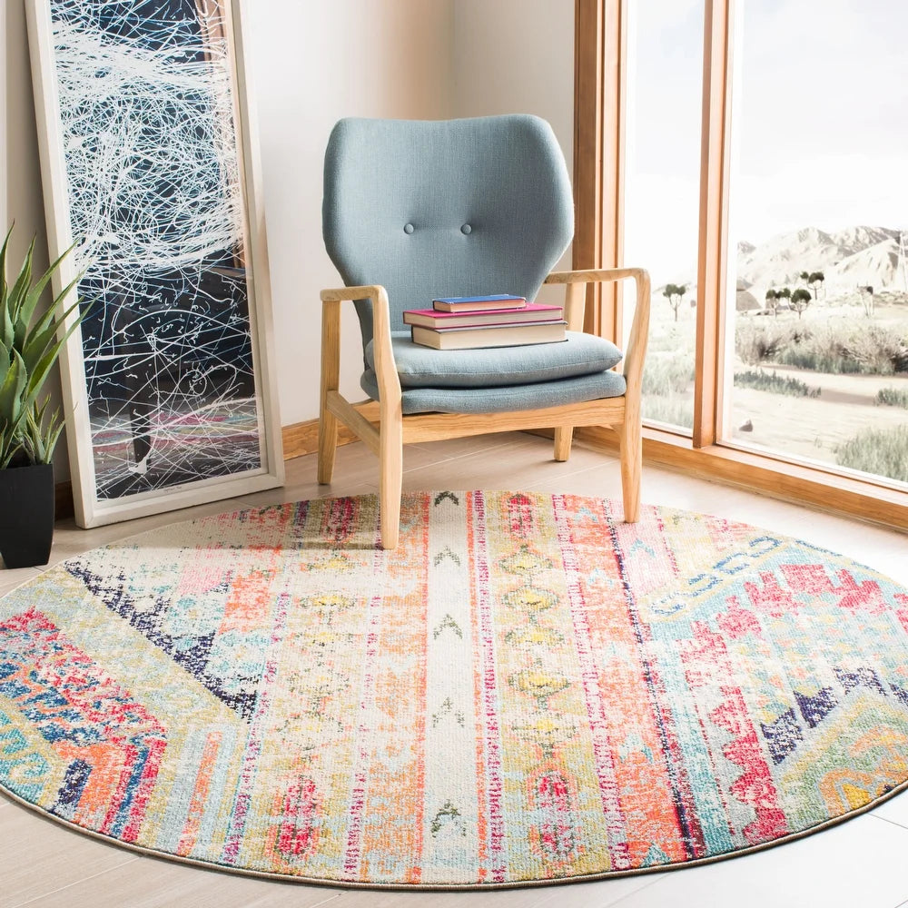 SAFAVIEH Madison Kasimira Abstract Boho Distressed Rug - 6'7
