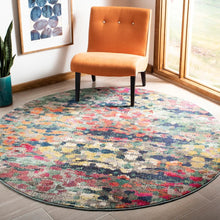 Load image into Gallery viewer, SAFAVIEH Monaco Bonella Boho Rug - 6&#39;7&quot; x 6&#39;7&quot; Round - Green/Blue 6017RR
