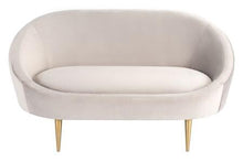 Load image into Gallery viewer, Razia Collection Channel Tufted Tub Loveseat in Pale Taupe
