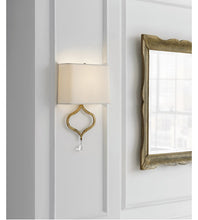 Load image into Gallery viewer, Visual Comfort SK2258GI-PL Suzanne Kasler Heart 1 Light 13 inch Gilded Iron Sconce Wall Light, Suzanne Kasler, Natural Percale Shade MRM3359
