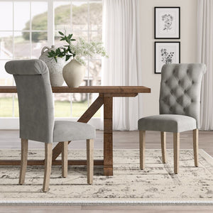 Jocelyn Roll Top Tufted Upholstered Side Chair (set of 2) (LW66)