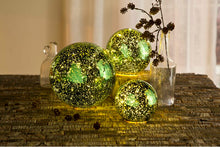 Load image into Gallery viewer, Three Piece Green Ball Light Figurine Set #9382
