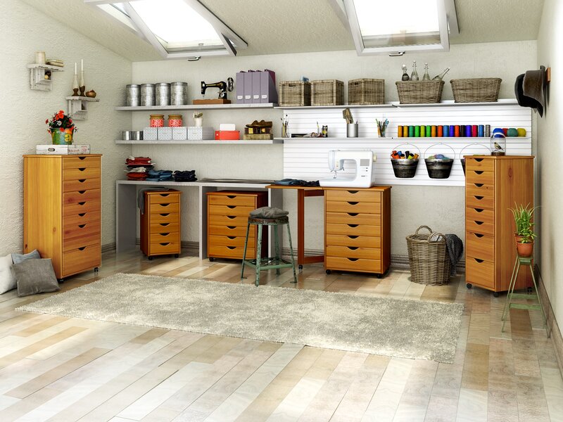 6 Drawer Rolling Storage Chest (brown) AP46