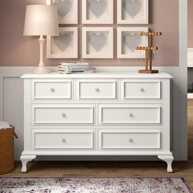 White Consuelo 7 Drawer Double Dresser