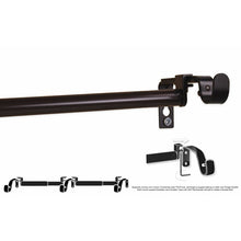 Load image into Gallery viewer, 2&quot; H x 45&quot; W Espresso Sabio Instant Double Curtain Rod (Set of 2) MRM3884
