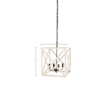 Load image into Gallery viewer, Cream Sabrina 4 - Light Lantern Square / Rectangle Chandelier with Wood
