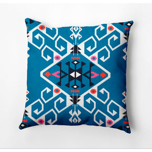 18"x18" Blue Sabrina Medallion Outdoor Square Pillow Cover and Insert (Set of 2) GL1755