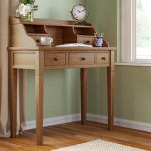 Load image into Gallery viewer, Sadie Solid Wood Secretary Desk with Hutch Oak #2395HW
