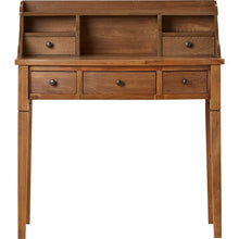 Load image into Gallery viewer, Sadie Solid Wood Secretary Desk with Hutch Oak #2395HW

