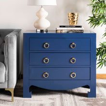 Load image into Gallery viewer, Dion 3 Drawer Chest - Lapis Blue / Gold Set of 2
