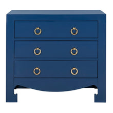 Load image into Gallery viewer, Dion 3 Drawer Chest - Lapis Blue / Gold Set of 2
