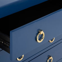 Load image into Gallery viewer, Dion 3 Drawer Chest - Lapis Blue / Gold Set of 2
