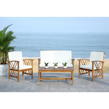 Load image into Gallery viewer, Fontana 4 Pc Outdoor Set in Color Teak Wood/Beige 71 CDR
