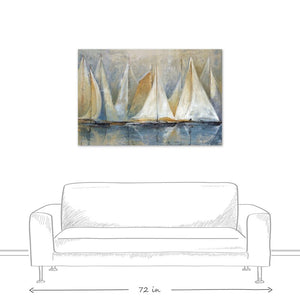 32" H x 48" W Sailboats On Water - Print on Canvas