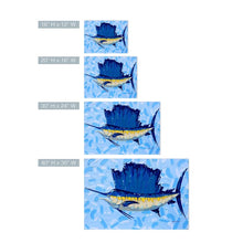Load image into Gallery viewer, 30&quot; H x 40&quot; W x 1.5&quot; D Sailfish by Sarah Lapierre - Wrapped Canvas Painting https://www.wayfair.com/decor-pillows/pdp/highland-dunes-sailfish-by-sarah-lapierre-wrapped-canvas-painting-w005514676.html?piid=219172477
