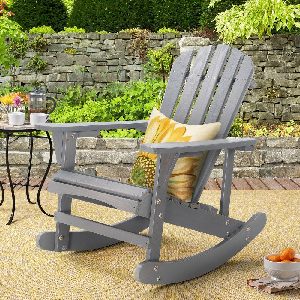 Saint Birch Adirondack Wooden Rocking Chair - Grey – Salvage & Co Fishers