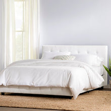 Load image into Gallery viewer, Queen White Salina Tufted Upholstered Low Profile Platform Bed 2093AH
