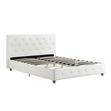 Load image into Gallery viewer, Queen White Salina Tufted Upholstered Low Profile Platform Bed 2093AH
