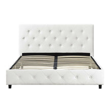 Load image into Gallery viewer, Queen White Salina Tufted Upholstered Low Profile Platform Bed 2093AH

