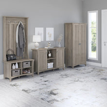 Load image into Gallery viewer, Salinas Hall Tree with Shoe Storage Bench by Bush Furniture - Driftwood Gray
