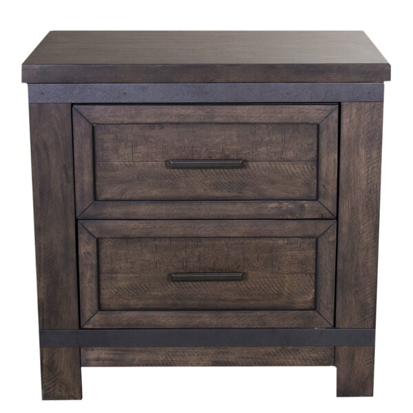 Sallie 2 Drawer Nightstand Brown