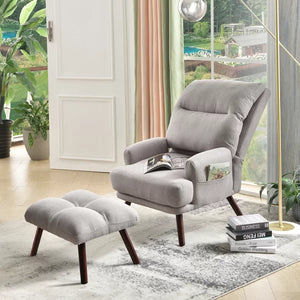 Salma 29.52'' Wide Tufted Lounge Chair and Ottoman