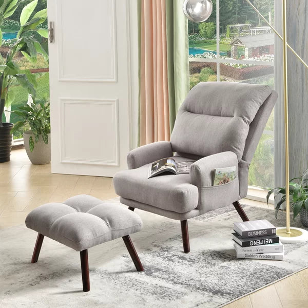 Salma 29.52'' Wide Tufted Lounge Chair and Ottoman