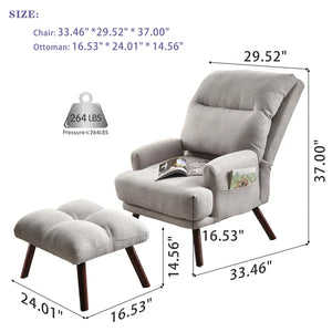 Salma 29.52'' Wide Tufted Lounge Chair and Ottoman